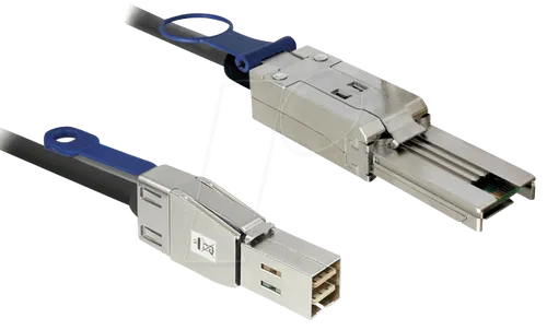 DELOCK 83734 - miniSAS HD SFF-8644 zu miniSAS 26P SFF-8088 1m Kabel - Interne/externe Anschlusskabel, ideal für den Anschluss externer Laufwerke mit hoher Datenübertragungsrate von 6 Gb/s.