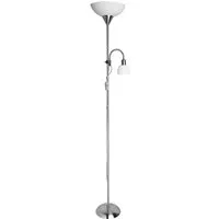 Arte Lamp Stehleuchte Duetto Deckenfluter mit Leselampe E27 Silber
