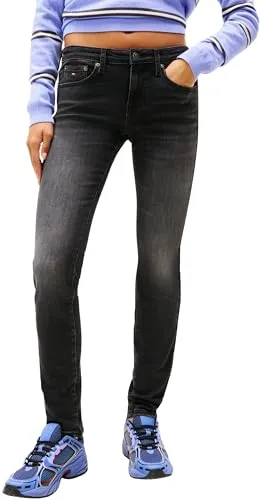Tommy Jeans Damen Jeans Hose Sophie Skinny Fit, Schwarz (Denim Black), 32W/32L