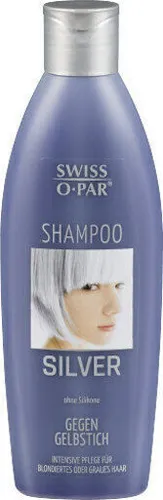 Swiss-o-Par Silver Shampoo 250ml - Haarpflege Shampoo gegen Gelbstich, sorgt für intensiven Silberglanz bei blondiertem und grauem Haar – ohne Silikone!