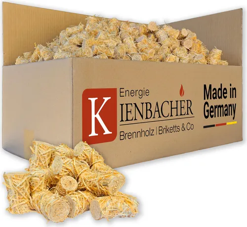 Holzwolle-Anzünder Germany aus Fichte & Kiefer Kamin-Anzünder, Grill-Anzünder, Anzündhilfe, Anzündwolle, Ofen-Anzünder | schnell & umweltfreundlich | Energie Kienbacher® 12,5 kg