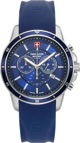 Swiss Alpine Military Herren Analog Uhr mit Silikon Armband - Armbanduhren für Herren, stilvolle Herrenuhr mit 10 bar Wasserdichtigkeit, ideal zum Schwimmen und Schnorcheln
