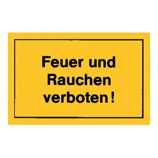 Produktbild Verbotsschilder Feuer und Rauchen verbot gelb