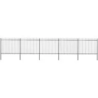 vidaXL Gartenzaun mit Speerspitzen - Stahl 8,5 x 1,5 m Schwarz - Eleganter und sicherer Gartenzaun aus robustem, pulverbeschichtetem Stahl mit dekorativen Speerspitzen. Ideal für die Abgrenzung von Privat- oder Geschäftsgrundstücken. Einfach zu montieren und erweiterbar.