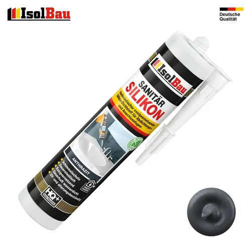 Sanitär Silikon Anthrazit 1 x 300 ml Dichtstoff Küche Abdichten Kleben Dusche