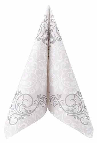 Airlaid Serviette Ornaments in Silber, 40 x 40 cm in silber von APARTina
