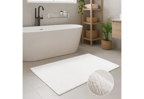 Carpet City Badematte PURE500, Badteppich uni, Höhe 16 mm, rutschhemmend beschichtet, schnell trocknend, Polyester, Teppich Badezimmer, Badvorleger, Anti-Rutsch, Waschbar, Duschmatte