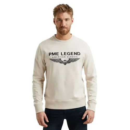 PME LEGEND Crewneck Sweatshirt mit Logo, Herren, Gr. XL, beige (birch) - Bequemes Herren-Sweatshirt von PME LEGEND aus 100% Baumwolle. Mit taillenbedeckendem Schnitt und langarm Rippbündchen für optimalen Tragekomfort. Ideal für den lässigen Look.