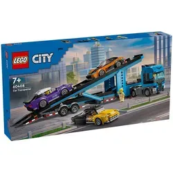 LEGO City Autotransporter mit Sportwagen - Set mit 4 Spielzeugautos, fördert kreative Rollenspiele für Jungen und Mädchen ab 7 Jahren