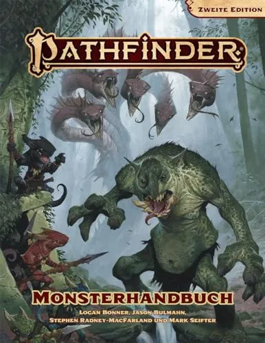 Pathfinder 2 - Monsterhandbuch, Hardcover - Buch über die Monsterwelt von Pathfinder 2, 360 Seiten voller Illustrationen und Spielhilfen, ideal für Rollenspieler und Fans von Fantasy-Abenteuern.