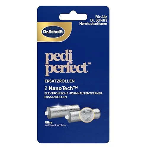 Produktbild Dr. Scholl’s NanoTech-Ersatzrollenköpfe für Pedi Perfect Pro Elektronische Fußfeile – Gemischte Packung, 2x Ultra Grob für Harte Haut, und Polieren, für Anwendung auf nassen & trockenen Füßen