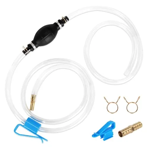 USHOP Benzinpumpe,10mm Umfüllpumpe,Manuelle Handpumpe Transferpumpe,mit 2m strapazierfähigen PVC-Siphonschläuchen (14mm) Und 2 Schlauchklemme,für Benzin,Wasser,Öl,Flüssigkeits inklusive Flaschenöffner