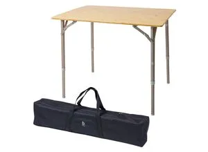Bo-Camp Campingtisch - Klappbar und verstellbar aus Alu & Bambus - Tische für Camping und Garten, leicht, mit Tragetasche und verstellbarer Höhe für maximale Flexibilität im Freien.
