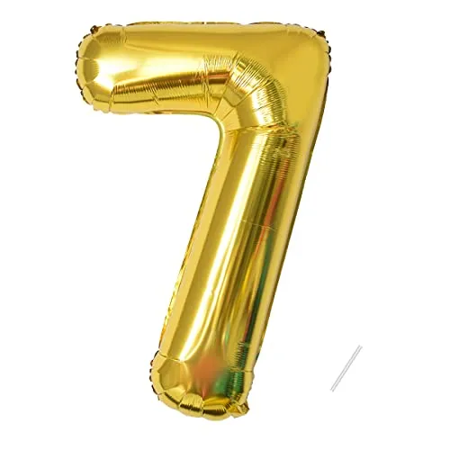 Geburtstag zahlen luftballon 7 jahre | Folienballon 7 XXL Gold-Riesen Folienballon in 40