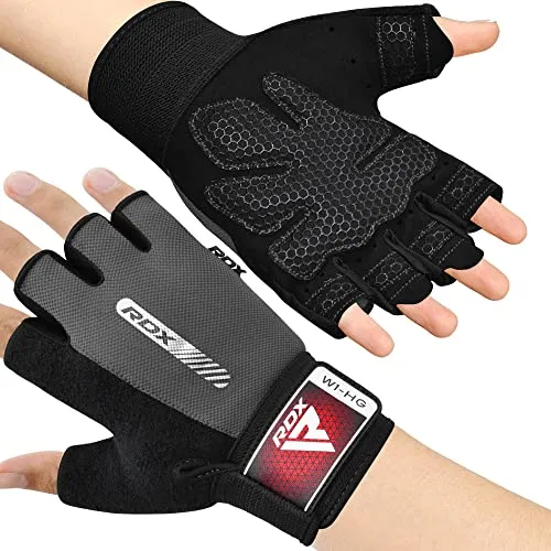 RDX Fitness Handschuhe Damen Herren, Anti-Rutsch Gewichtheben Workout Gym Gloves Krafttraining Trainingshandschuhe, Exercise Weightlifting Bodybuilding Sporthandschuhe Grip, Kraftsport Powerlifting