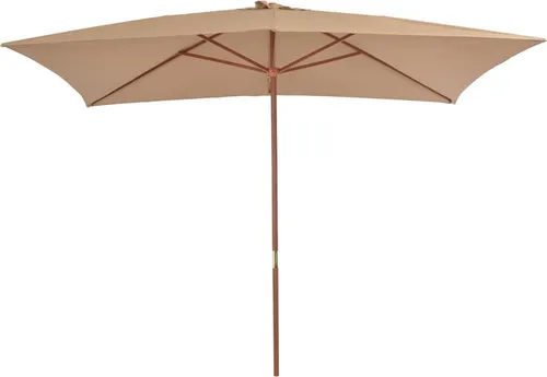 vidaXL Ampelschirm 200x300 cm Taupe - Eleganter Sonnenschutz - Sonnenschirm für Garten, UV-beständig und leicht zu reinigen, mit robustem Holzmast für hohe Stabilität und Langlebigkeit.
