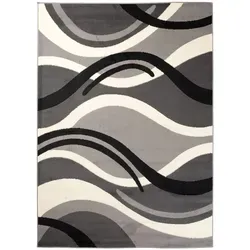Tapiso Teppich Grau 120x170 cm - Moderne Teppiche in verschiedenen Größen, pflegeleicht und ideal für jeden Raum. Die Vintage-Muster bringen Harmonie in Ihr Zuhause.