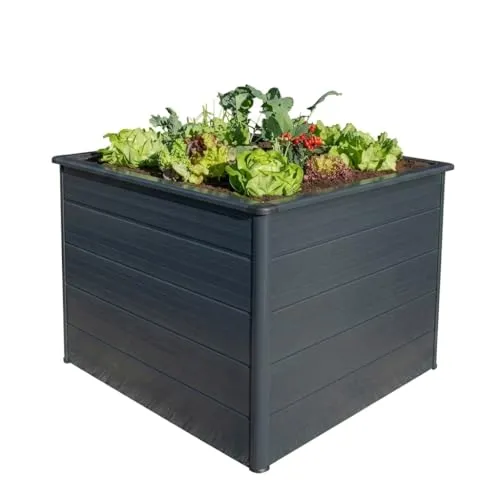 Beckmann Aluminium-Hochbeet Erntewunder – 101x91x75,5 cm – Witterungsbeständig & Rostfrei - Hochwertiges Aluminium-Hochbeet in elegantem Anthrazit. Mit integrierter Schneckensperre für eine chemiefreie Ernte und einer ergonomischen Höhe von 75,5 cm für rückenfreundliches Gärtnern. Ideal für Gemüse, Kräuter und Blumen.