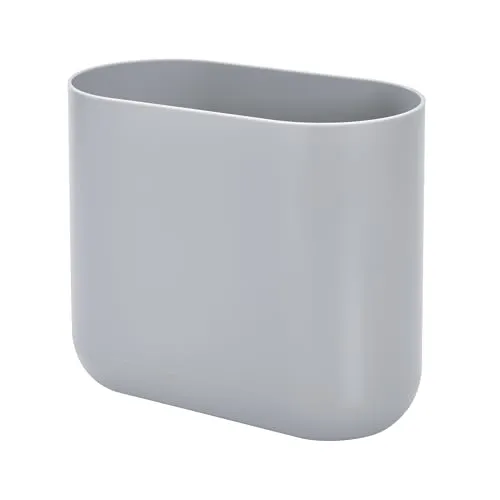 iDesign Bad Mülleimer, schlanker Badezimmer Mülleimer aus Kunststoff, Abfalleimer Bad zur Müllaufbewahrung, grau