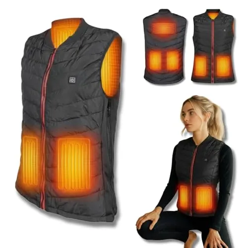 NorthHeat Premium beheizbare Weste | Größe XXL | Heizweste für Damen und Herren | Kleidung bis 55°C mit 5 beheizten Zonen | beheizte Weste OHNE AKKU (Powerbank)