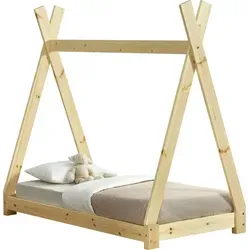 [en.casa] Kinderbett 70x140cm im Tipi-Design aus Kiefernholz