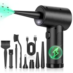 OKWISH Handstaubsauger - Kabelloser, leistungsstarker Blaspuster mit 68W und 51.000 U/min - Kabelloser Handstaubsauger für präzise Reinigung. Mit 68W und 51.000 U/min entfernt er mühelos Staub und Schmutz aus schwer erreichbaren Ecken. Ideal für den täglichen Einsatz zu Hause oder unterwegs.