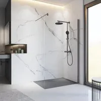 Schulte Walk In 90 x 200 cm Alexa Style 2.0 gunmetal - Duschabtrennungen & -kabinen, modernes Design in gunmetal und barrierefreier Zugang für ein stilvolles Duscherlebnis.