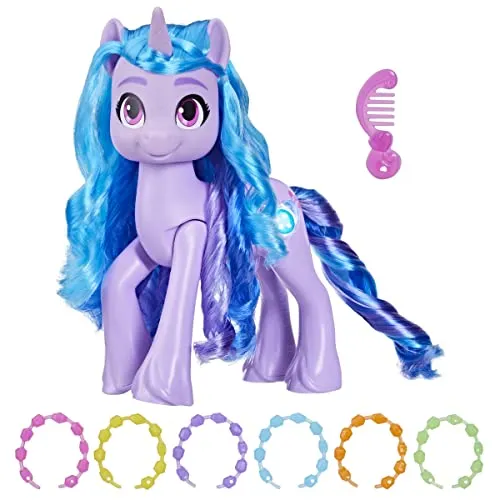 My Little Pony Spielzeug: Make Your Mark Izzy Moonbow See Your Sparkle 8 Inch Purple Pony Toy, Einhorn Toys for 5 Year Old Girls and Boys and up, with Sounds, Music, and Lights