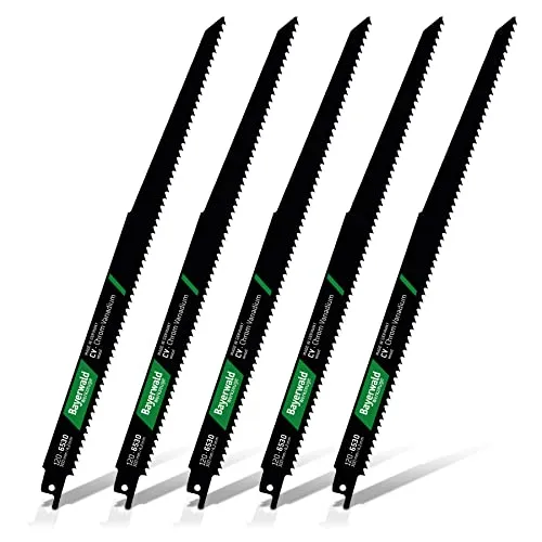 5x Bayerwald Werkzeuge Säbelsägeblatt Länge - 300 mm | Schnittlänge - 280 mm | für Weichholz/Konstruktionsholz/Brennholz | Grober, schneller Schnitt