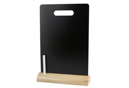 HAC24 Standtafel Tischaufsteller Kreidetafel Tisch Aufsteller Ständer, (1-tlg), DIN A4 mit Holzfuß inkl. Stift Doppelseitig