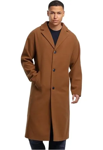 Urban Classics Herren Long Coat - Langer gefütterter Mantel mit Oversized-Passform - Stylischer Oversized-Mantel mit Reverskragen und praktischen Paspeltaschen. Ideal für kalte Tage, bietet er Wärme und einen modernen Look. Erhältlich in den Größen S - 5XL.