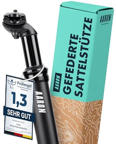 Produktbild AARON Spring Federsattelstütze 30,9 mm | Komfortable Aluminium Sattelstütze mit 350mm Länge