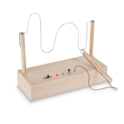 matches21 HOME & HOBBY Heißer Draht DIY Elektronik Bastelset für Kinder ab 12 Jahren - Kreatives Geschicklichkeitsspiel für junge Bastler! Baue deinen eigenen 'Heißer Draht'. Ideal für kreative Projekte und fördert Feinmotorik. Mit Schritt-für-Schritt Anleitung, ideal für Erwachsene als Unterstützung. Maße: 200x80x40 mm.