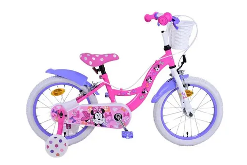 Volare Kinderfahrrad Disney Minnie - 14/16 Zoll - Rosa - Kinderfahrzeug für Mädchen, robust mit Zweihandbremsen und 85% vormontiert - ideal für Abenteuer im Freien, geeignet für 3-6 Jahre.