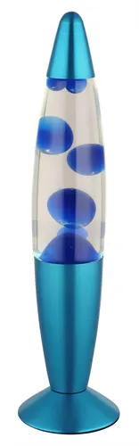 GLOBO Lighting Lavaleuchte LED BUBBLE blau - Badezimmerlampe im modernen Design mit klarem Glas und Aluminium, energieeffizient mit 25W LED und sanfter 3000K Farbtemperatur für eine angenehme Beleuchtung.