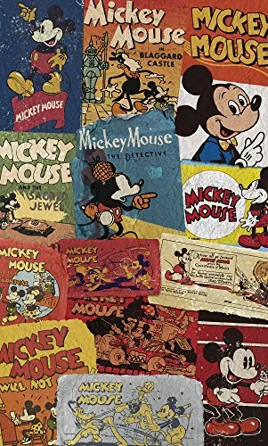 Komar Disney Vlies Fototapete MICKEY BILLBOARD – Retro-Wanddekoration - Wandaufkleber mit hochwertigem deutschen Qualitätsvlies, brillanter Bildqualität und einfacher Montage – ideal für kreative Kinderzimmergestaltungen.