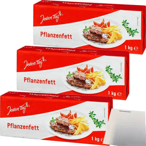 Jeden Tag Pflanzenfett 3er Pack 3x1kg Packung usy Block