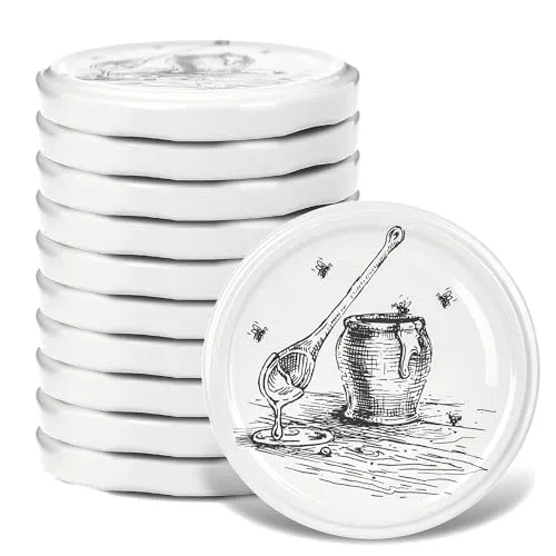 KADAX Schraubdeckel fi82 mm x 10st, Twist-Off-Deckel Set aus Metall, Ersatzdeckel für Einmachgläser, Deckel mit 6 Einrastzähnen für Sturzgläser und Einmachgläser (Honigtopf, 10 Stück)