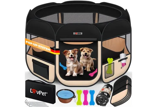 LOVPET® Faltbarer Welpenlaufstall für Hunde und Katzen