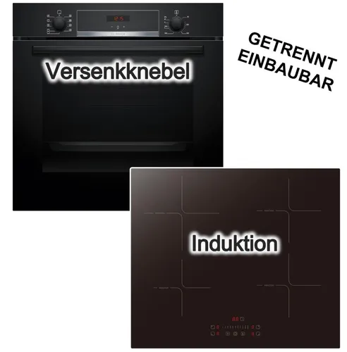 BOSCH Backofen-Set mit 3D Heißluft und Induktionskochfeld