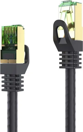 BURI LAN Kabel 10m CAT 7 Netzwerkkabel Rohkabel Ethernet Kabel RJ45 schwarz LAN-Kabel