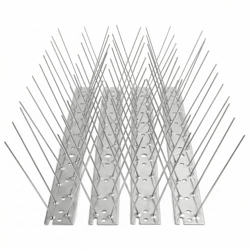 QWORK® 4STK x 25cm Edelstahl Taubenspikes Taubenabwehr Taubenschutz fürs Dach Balkon Wintergarten, 1 Meter Gesamtlänge