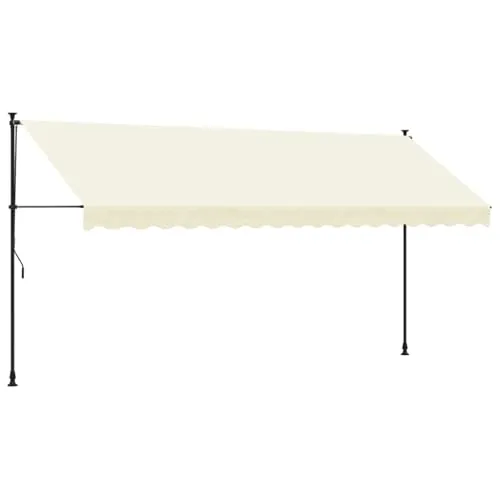 vidaXL Einziehbare Klemmmarkise 400x150cm - Langlebige Markise aus robustem Stahl mit UV-beständigem Stoff, ideal für Balkon oder Terrasse. Höhenverstellbar von 210 bis 300 cm für flexiblen Schatten und optimalen Sonnenschutz.