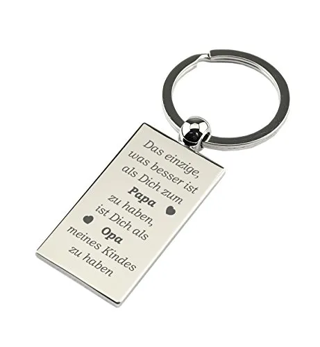 GESCHENKE-FABRIK Schlüsselanhänger - Rechteckig aus Chrom mit Gravur 