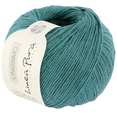 LANA GROSSA Linissimo | Leichtes, locker verzwirntes Baumwoll-Leinengarn | Handstrickgarn aus 50% Baumwolle & 50% Leinen | 50g Wolle zum Stricken & Häkeln | 187m Garn FB21