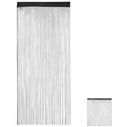 Fadenvorhang 2 Stück - Kürzbarer Fadenstore für Türen - Kreativer Raumteiler in verschiedenen Farben und Größen, ideal für Fenster und Türen. Mit Tunnelzug für einfache Montage und anpassbare Länge.