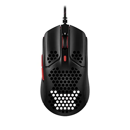 HyperX Pulsefire Haste Gaming-Maus - Schwarz/Rot - Maus für Gamer mit ultraleichtem Design (59g) und 16.000 DPI optischem Sensor für präzise Bewegungen. Ideal für schnelle Reaktionen und lange Gaming-Sessions.