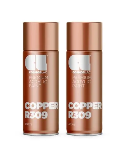 COSMOS LAC Sprühlack Sprühdose - 400ml - Sprühfarbe für den DIY-Bereich, geeignet für alle Oberflächen - Lackspray (2, Kupfer)