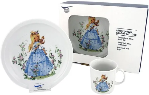 Triptis Kindergeschirr-Set Dornröschen 3tlg. für 1 Person in weiß von Triptis Porzellan