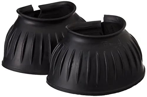 Covalliero Hufglocken Gummi, Hufschutz, Springglocken, paarweise, schwarz, Full, weiches Gummimaterial, Pferde, mit Klettverschluss